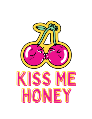 Kiss me honey sticker