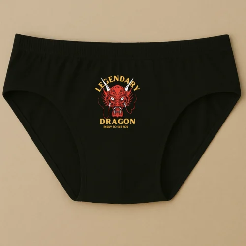 Foxyz Legendry Dragon - Ready to Eat Printed black Underwear