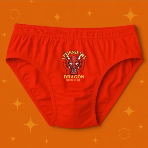Foxyz Legendry Dragon - Ready to Eat Printed red Underwear