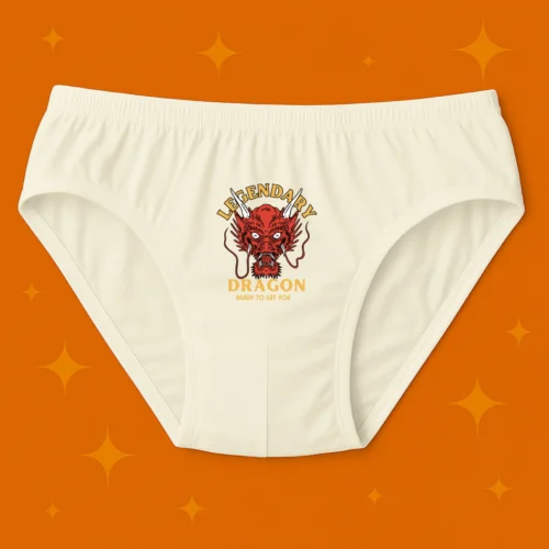Foxyz Legendry Dragon - Ready to Eat Printed white Underwear