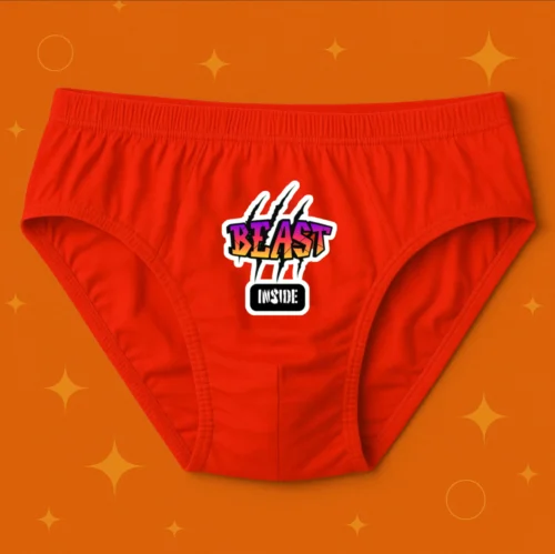 Foxyz Beast Inside Printed Red Underwear