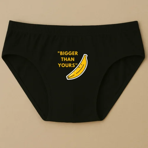 Foxyz Bigger Than Yours Printed Black Underwear