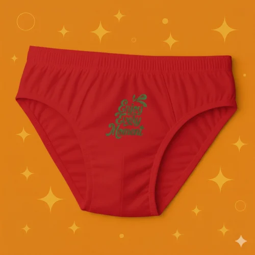 Foxyz Enjoy Every Moment Printed Red Underwear