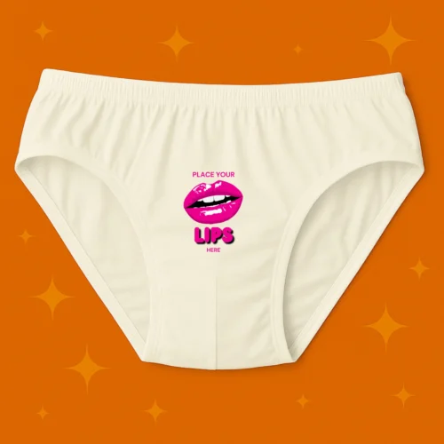 Foxyz Place Your Lips Here Printed White Underwear