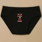 Foxyz black printed underware with got the sweetest cherries print on it