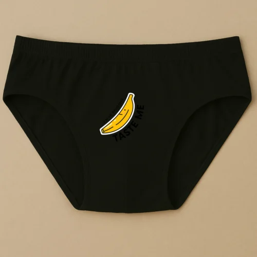 Foxyz I am Delicious Printed Black Underwear