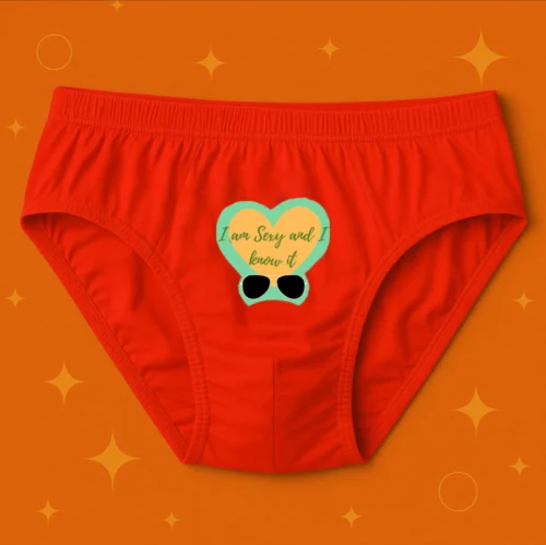 Foxyz I Am Sexy Printed Red Underwear