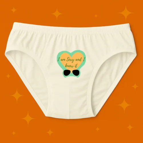 Foxyz I Am Sexy Printed White Underwear