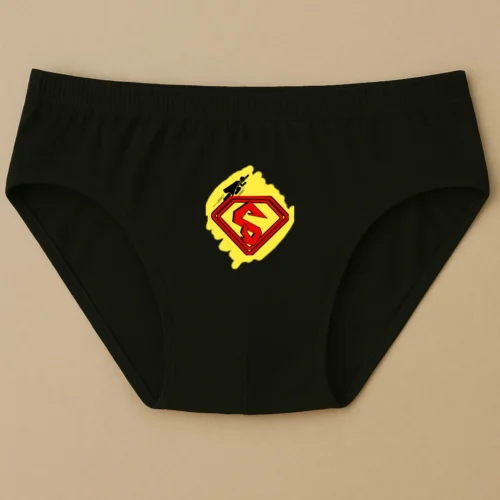 Foxyz Superhero Printed Black Underwear