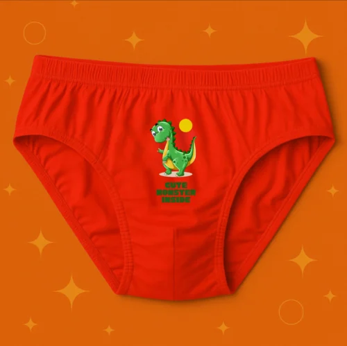 Foxyz Cute Monster Printed Red Underwear