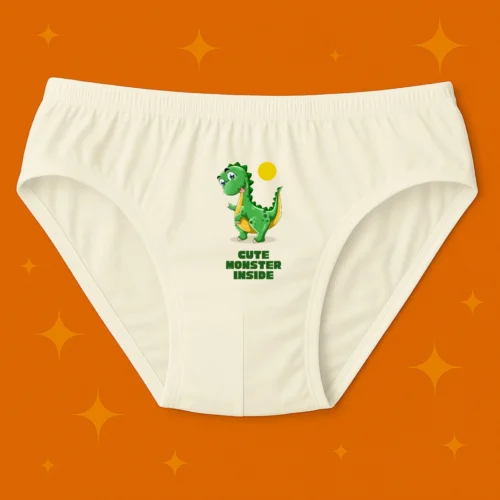 Foxyz Cute Monster Printed white Underwear