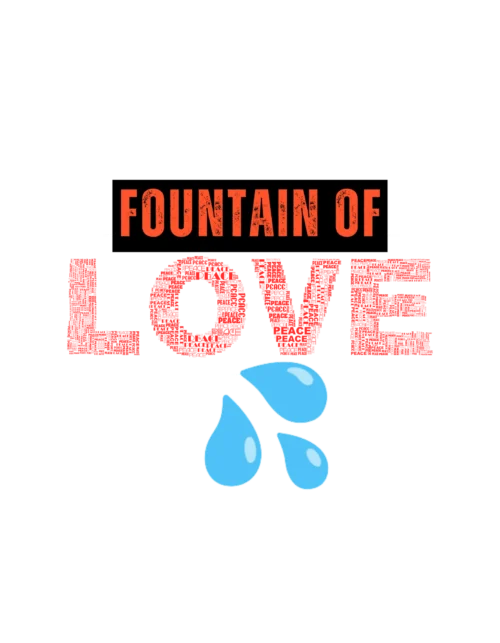 Foxyz fountain of love printed sticker mockup