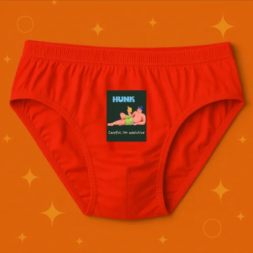Foxyz I Am Addictive Printed Red Underwear
