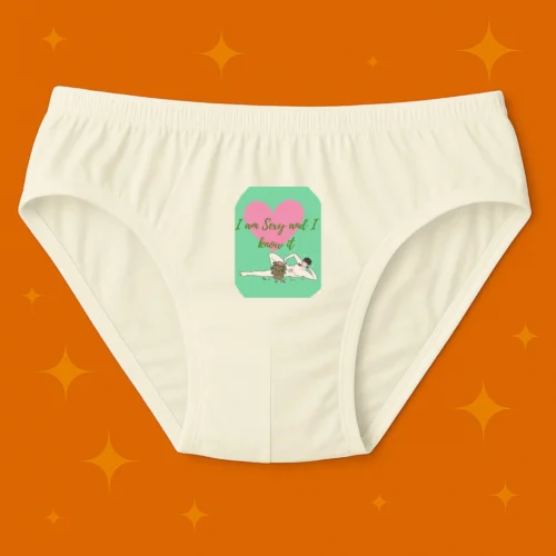 Foxyz I Am Sexy And I Know It Printed White Underwear
