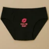 Foxyz black printed underware with kiss me baby print on it