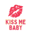 Foxyz kiss me baby printed sticker mockup