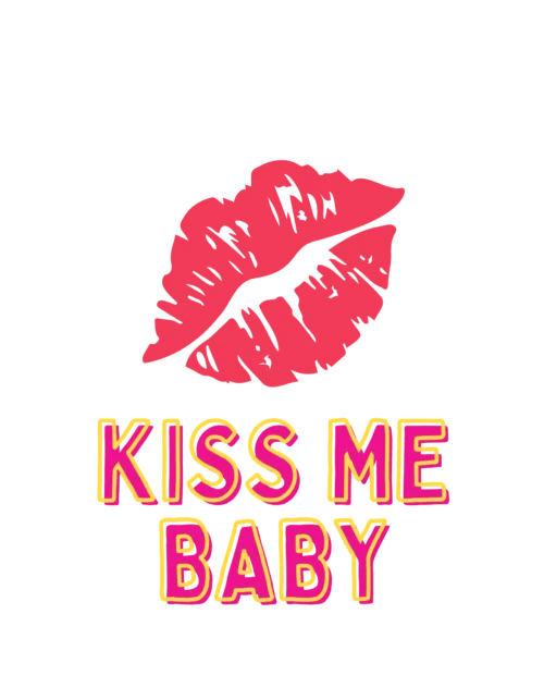 Foxyz kiss me baby printed sticker mockup