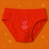 Foxyz red printed underware with kiss me baby print on it