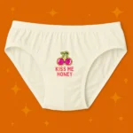 Foxyz white printed underware with kiss me honey print on it