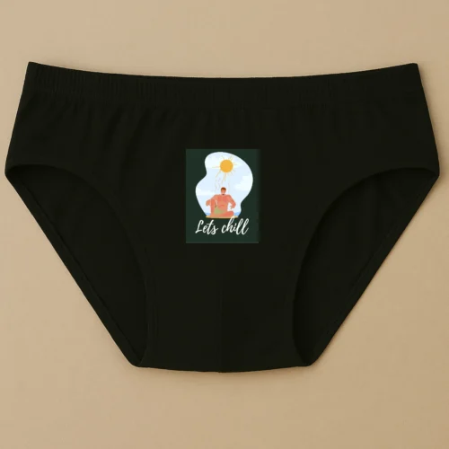 Foxyz Lets Chill Printed Black Underwear