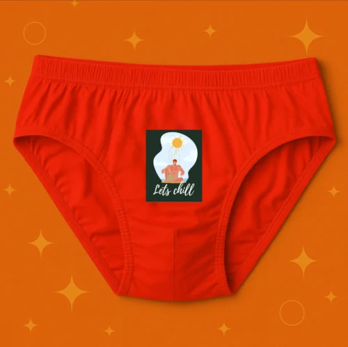 Foxyz Lets Chill Printed Red Underwear