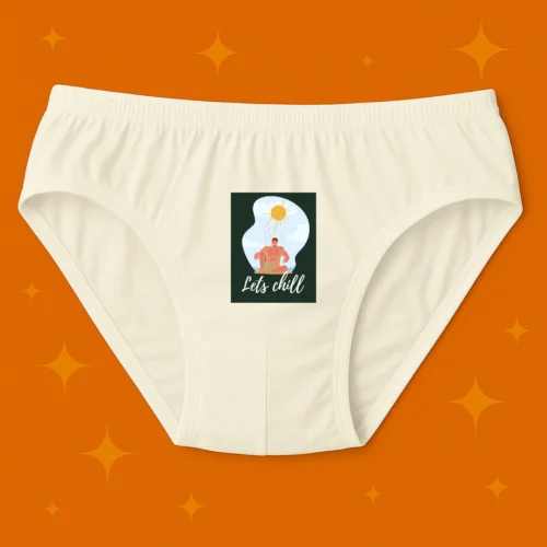 Foxyz Lets Chill Printed White Underwear