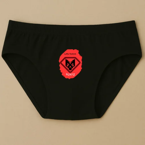 Foxyz Lets Foxxx Printed Black Underwear