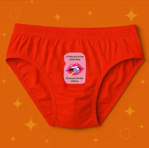 Foxyz Lollypop Printed Red Underwear