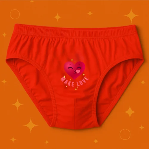 Foxyz Make Love Printed Red Underwear