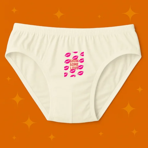 Foxyz Show Some Love Printed White Underwear