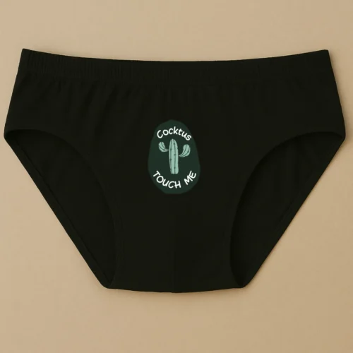 Foxyz Cocktus Printed Black Underwear