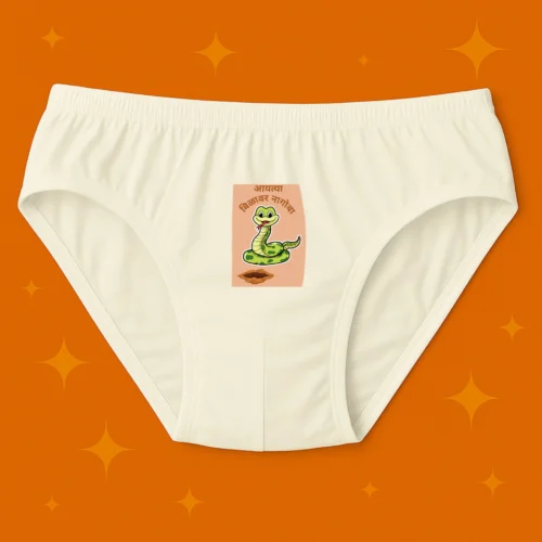 FOXYZ Aytya Bilavar Nagoba printed white briefs for men