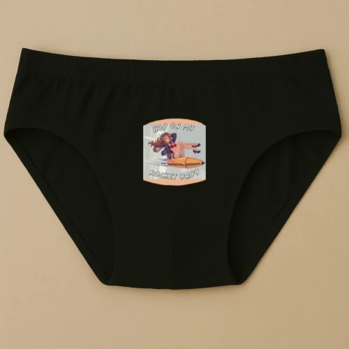 Foxyz Hope On My Rocket Baby Printed Black Underwear