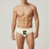 Model wearing Foxyz I Am Addictive Printed white Underwear