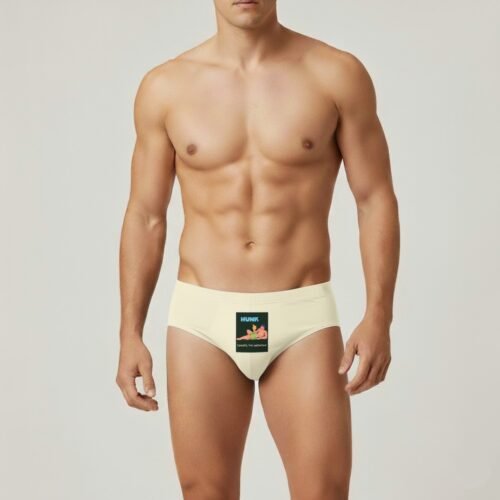 Model wearing Foxyz I Am Addictive Printed white Underwear