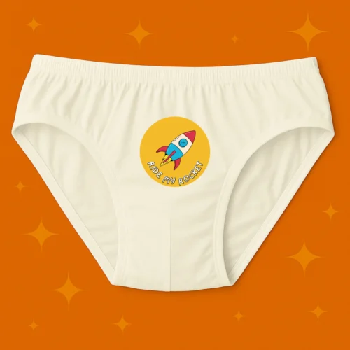 Foxyz Ride My Rocket Printed White Underwear