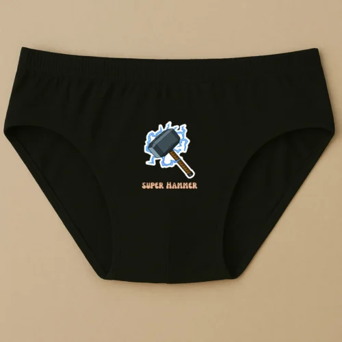 Foxyz Super Hammer Printed Black Underwear
