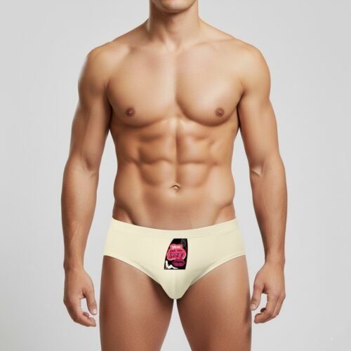 Model Wearing Foxyz You Are Sexy Printed White Underwear